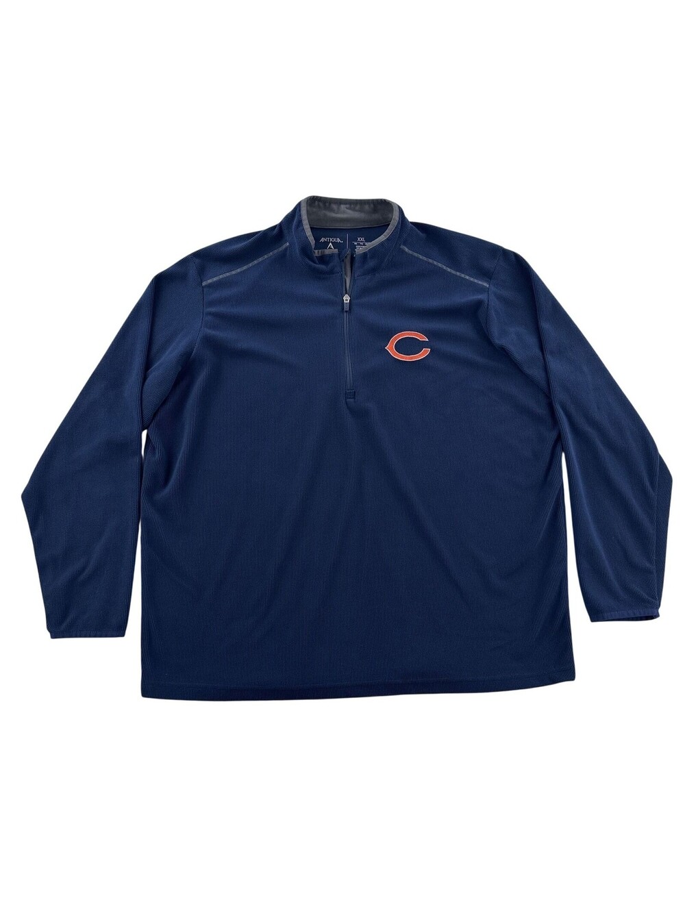 Antigua Chicago Bears Waffle Knit Fleece 1/4 Zip Sweatshirt XXL